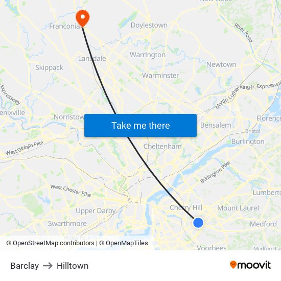 Barclay to Hilltown map