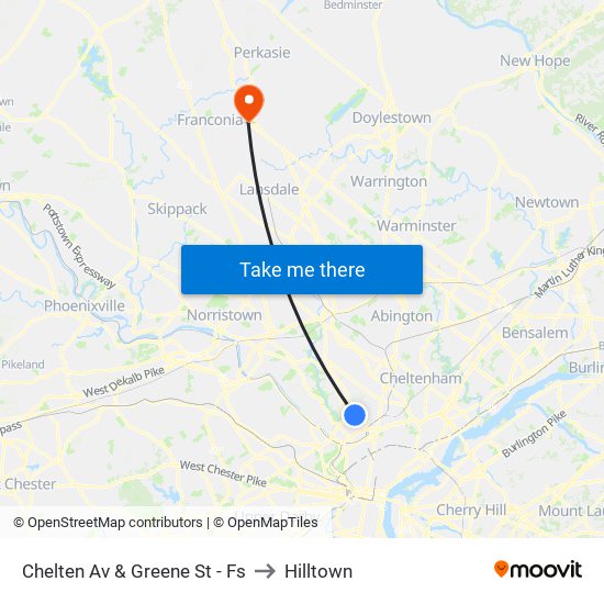 Chelten Av & Greene St - Fs to Hilltown map