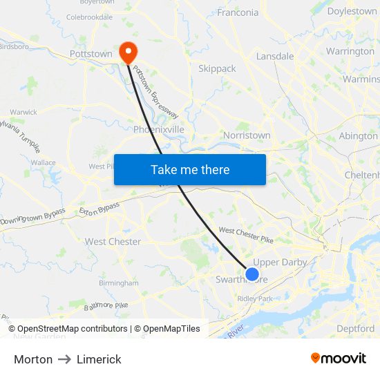 Morton to Limerick map