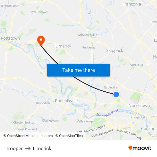 Trooper to Limerick map