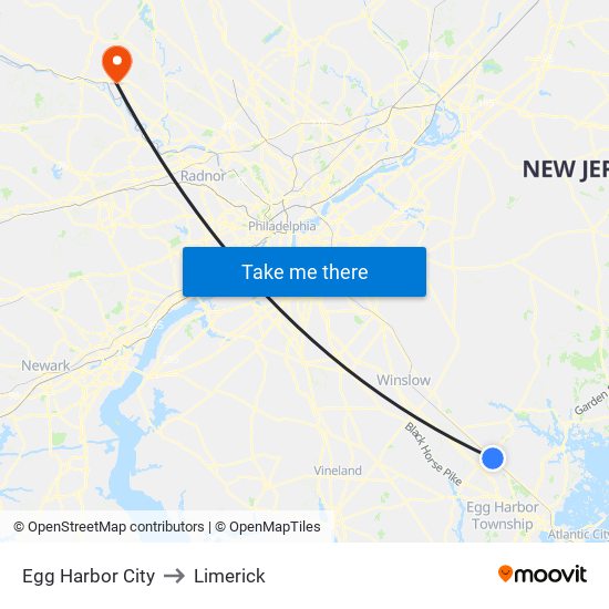 Egg Harbor City to Limerick map