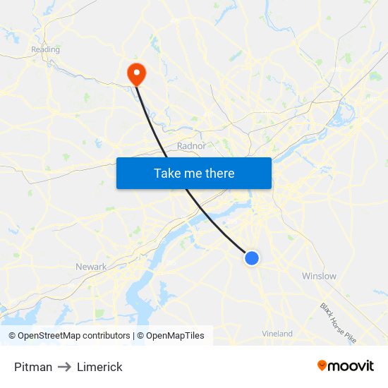 Pitman to Limerick map