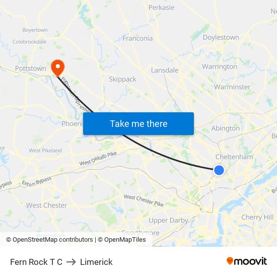 Fern Rock T C to Limerick map