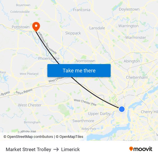 Market Street Trolley to Limerick map