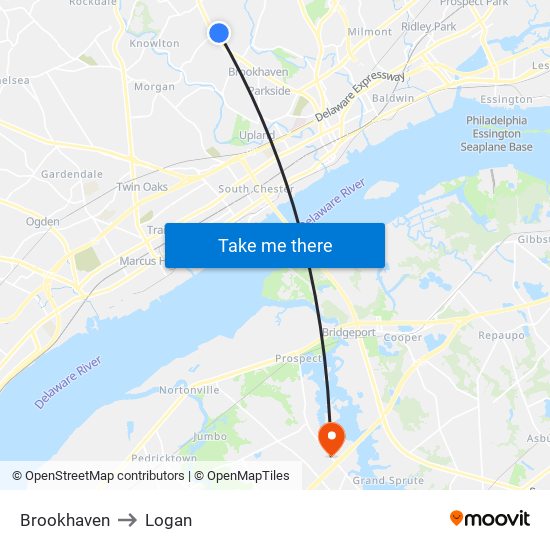 Brookhaven to Logan map