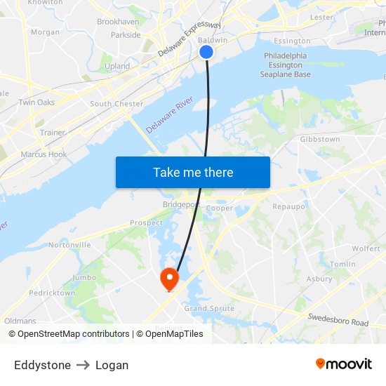 Eddystone to Logan map