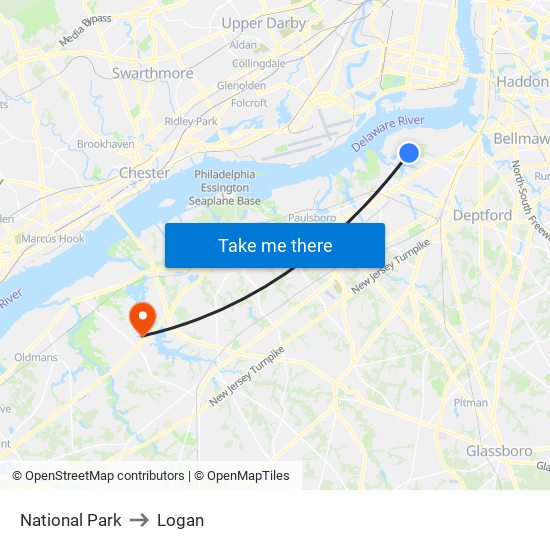 National Park to Logan map