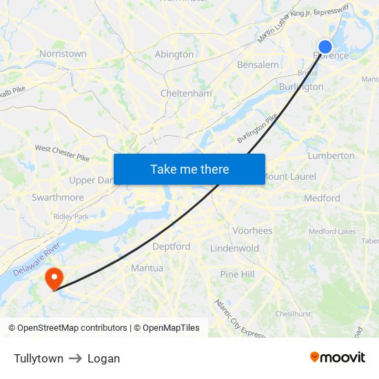 Tullytown to Logan map