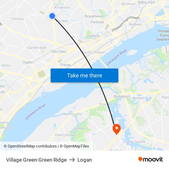 Village Green-Green Ridge to Logan map