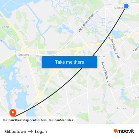 Gibbstown to Logan map