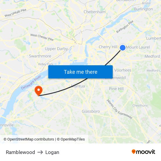 Ramblewood to Logan map