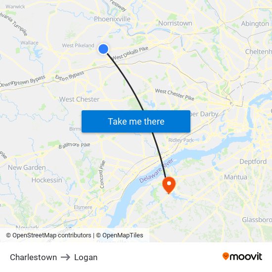 Charlestown to Logan map