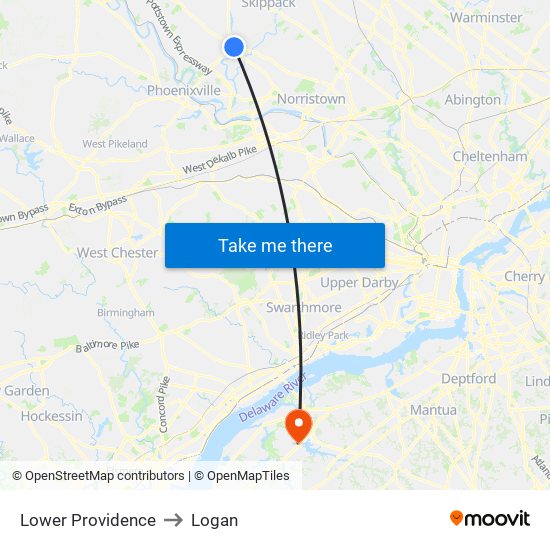 Lower Providence to Logan map