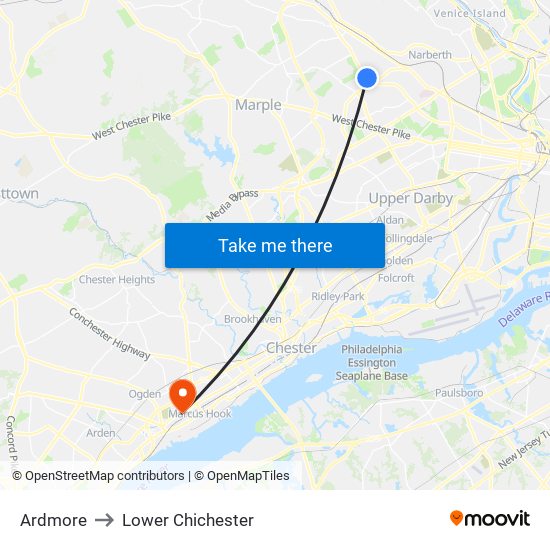Ardmore to Lower Chichester map