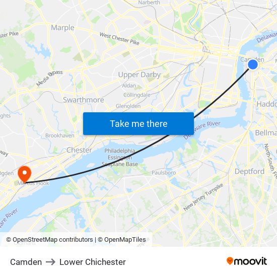 Camden to Lower Chichester map