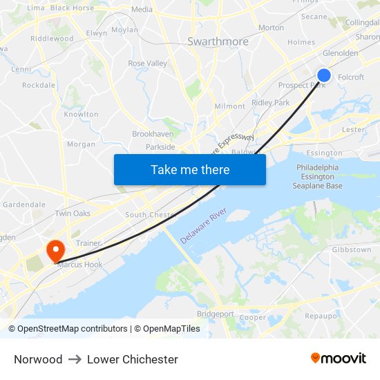 Norwood to Lower Chichester map