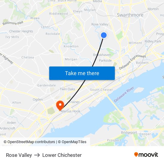 Rose Valley to Lower Chichester map