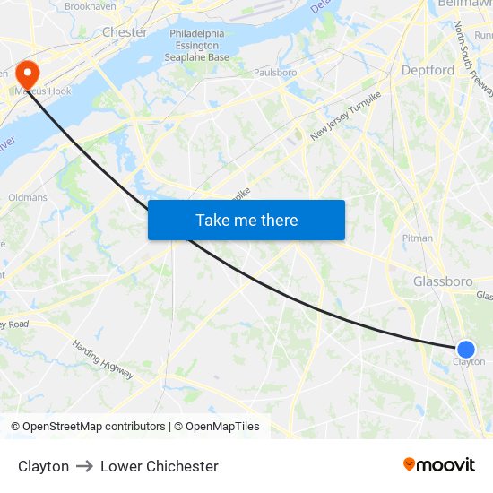 Clayton to Lower Chichester map