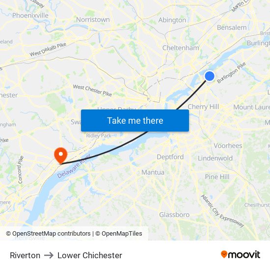 Riverton to Lower Chichester map