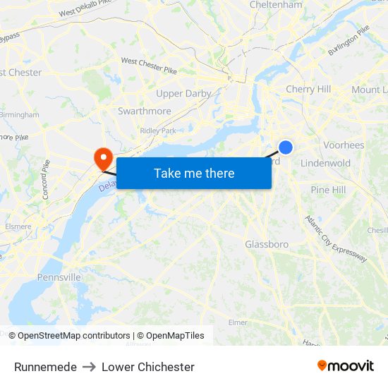 Runnemede to Lower Chichester map