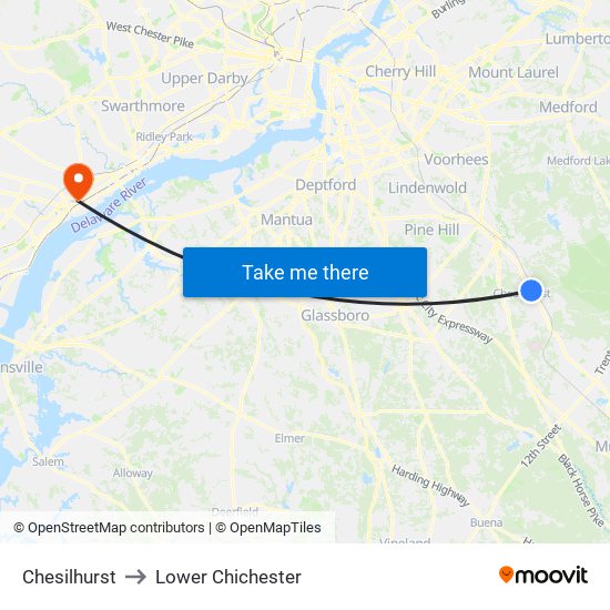 Chesilhurst to Lower Chichester map