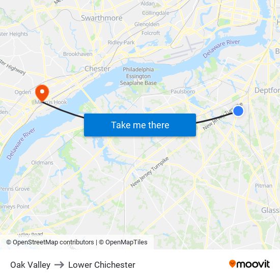 Oak Valley to Lower Chichester map