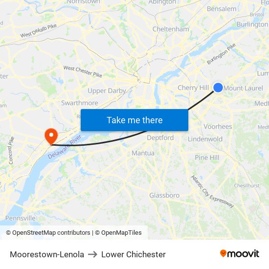 Moorestown-Lenola to Lower Chichester map