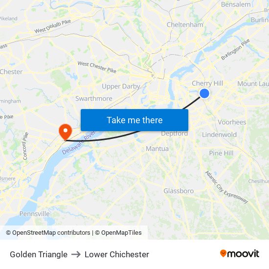 Golden Triangle to Lower Chichester map