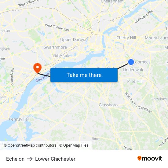 Echelon to Lower Chichester map