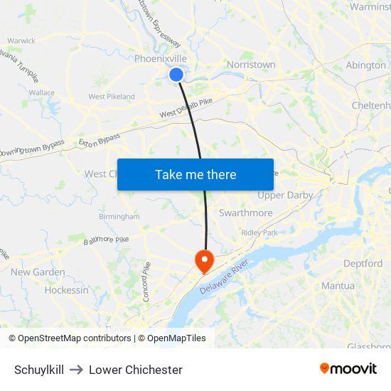 Schuylkill to Lower Chichester map