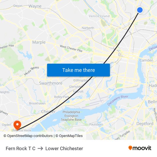 Fern Rock T C to Lower Chichester map