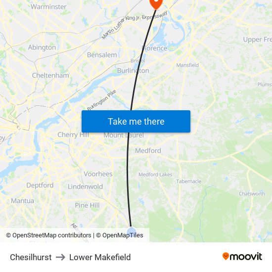 Chesilhurst to Lower Makefield map