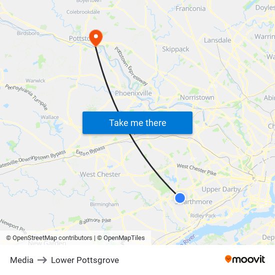 Media to Lower Pottsgrove map