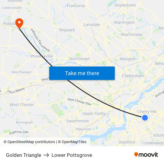 Golden Triangle to Lower Pottsgrove map