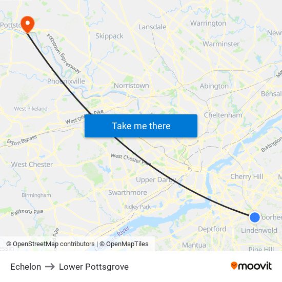 Echelon to Lower Pottsgrove map