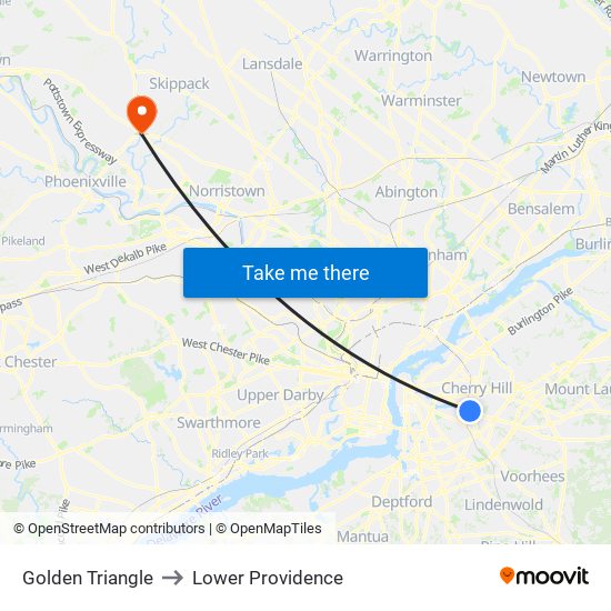 Golden Triangle to Lower Providence map