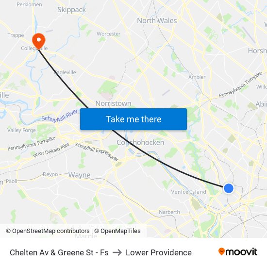 Chelten Av & Greene St - Fs to Lower Providence map