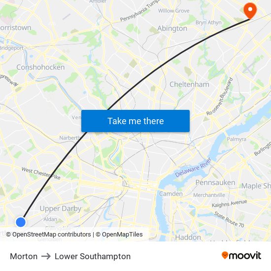 Morton to Lower Southampton map