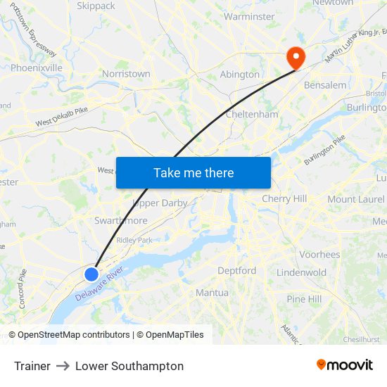 Trainer to Lower Southampton map