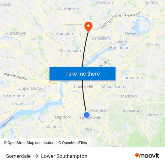 Somerdale to Lower Southampton map