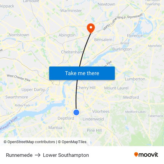 Runnemede to Lower Southampton map