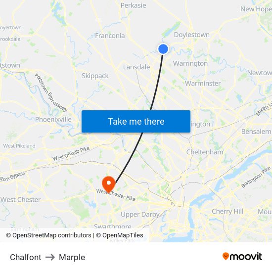 Chalfont to Marple map