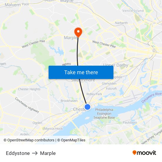 Eddystone to Marple map