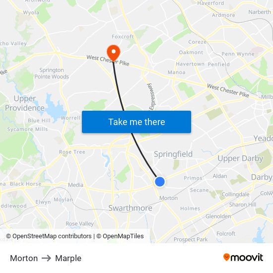 Morton to Marple map