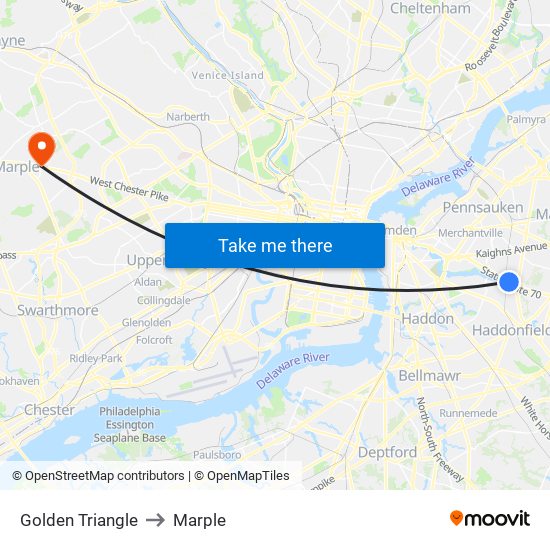 Golden Triangle to Marple map