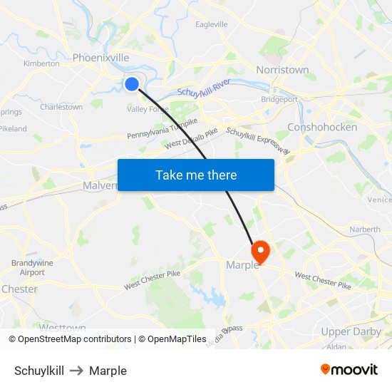 Schuylkill to Marple map