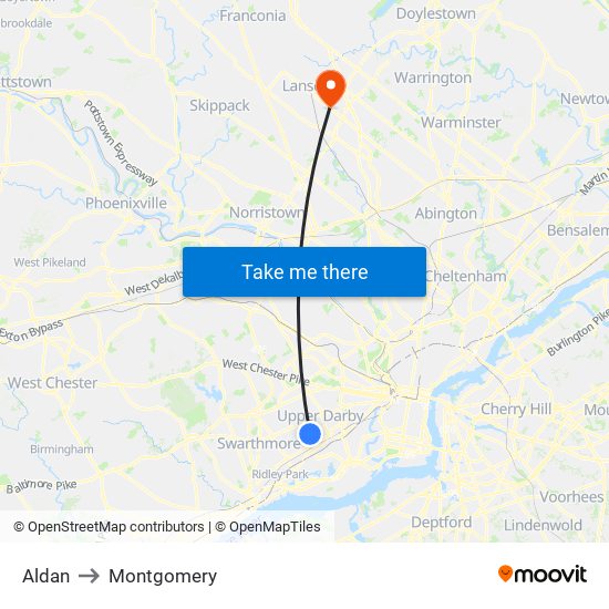 Aldan to Montgomery map