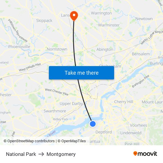 National Park to Montgomery map