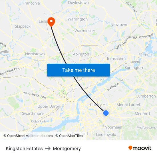 Kingston Estates to Montgomery map