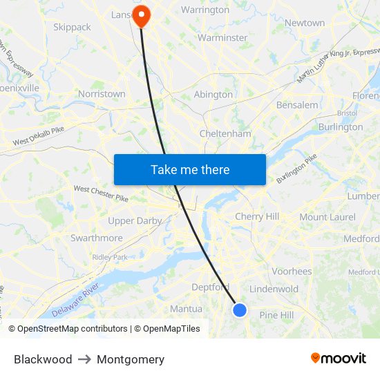 Blackwood to Montgomery map